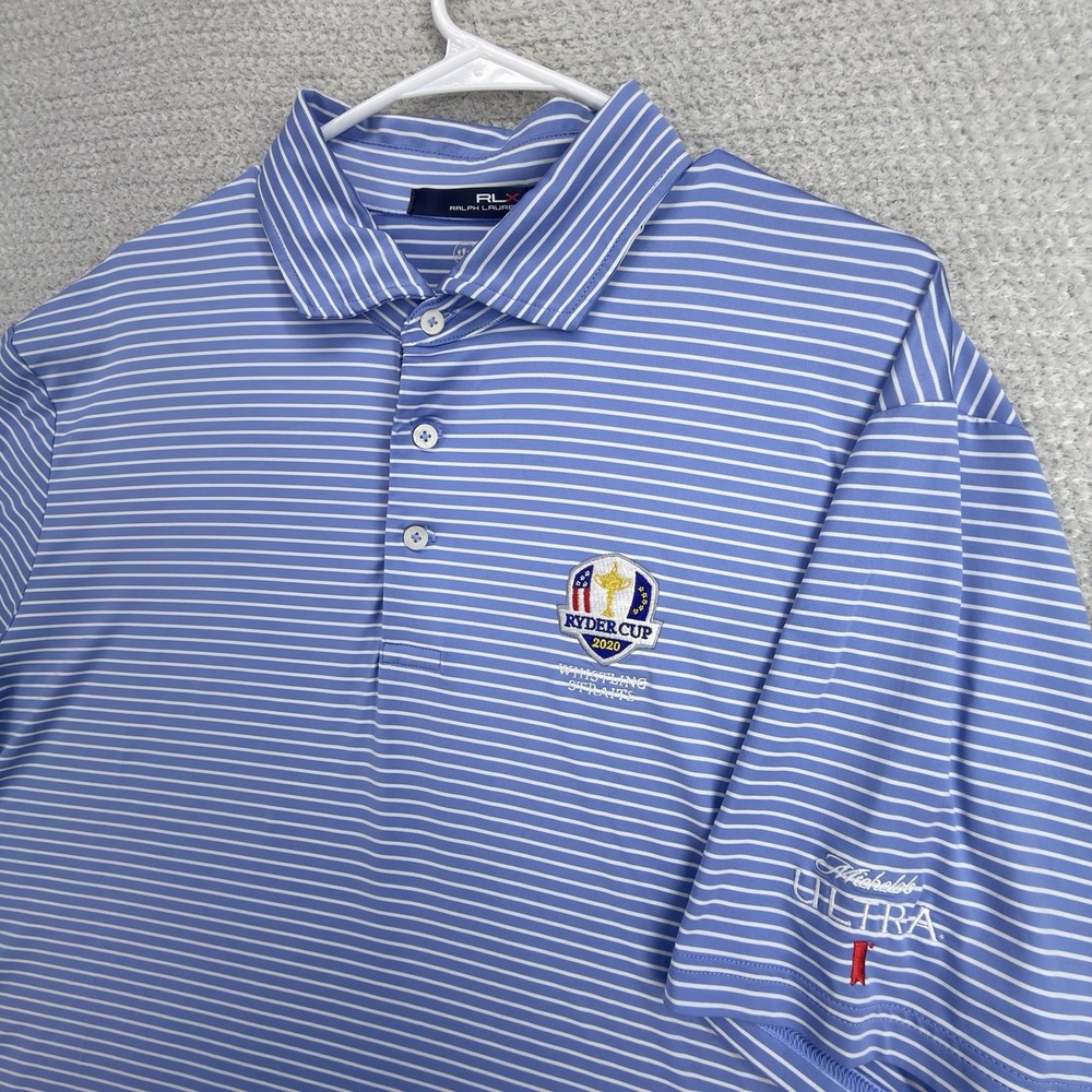 RLX Ralph Lauren Ryder Cup 2020 Whistling Straits Michelob Golf Polo XL Blue